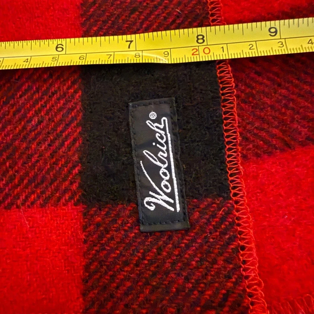 Woolrich Buffalo Plaid Scarf Red‎ Black Check Wool Blend Winter Neckwear